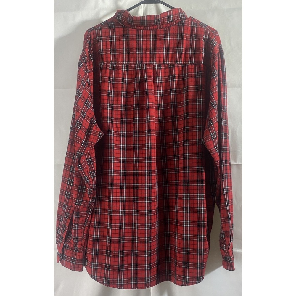 Chaps Shirt Mens XL Extra Large Red Black Plaid Button Down‎ Long Sleeve Pocket - Picture 10 of 10